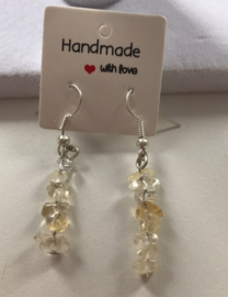citrine chips oorbel zilver