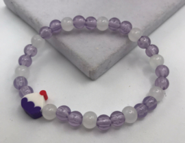 lavendel gebak glas kralen armband