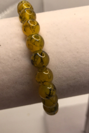 gele glaskralen armbaand