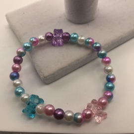 acryl pearl met beren armband