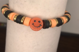 smiley oranje armband 17-18 cm