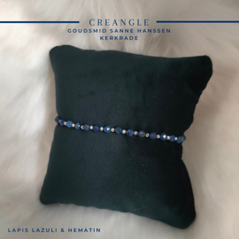 Armband lapis lazuli en hematiet