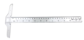 TRU001 T-ruler transparent plastic 30cm