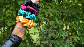 satin lined hair srunchies