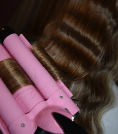 Beach wave curling iron with display