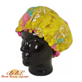 Nightcap or Bonnet with fashionable print