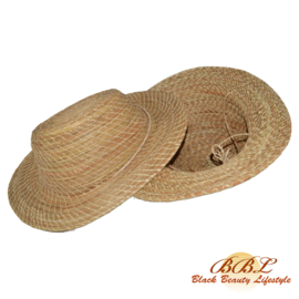 Hand braided straw hat
