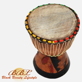 Decorated African vase drum or Djembé