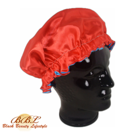 Nightcap or Bonnet in red / blue