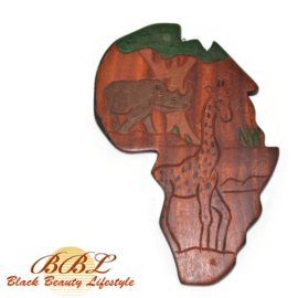 Africa, hand-carved wooden wall sculpture