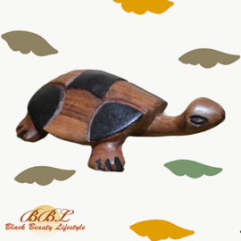 Houten schildpadje met geblokt schild - HOWI