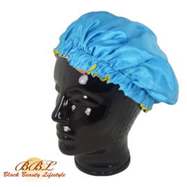 Nightcap or bonnet with decorative print