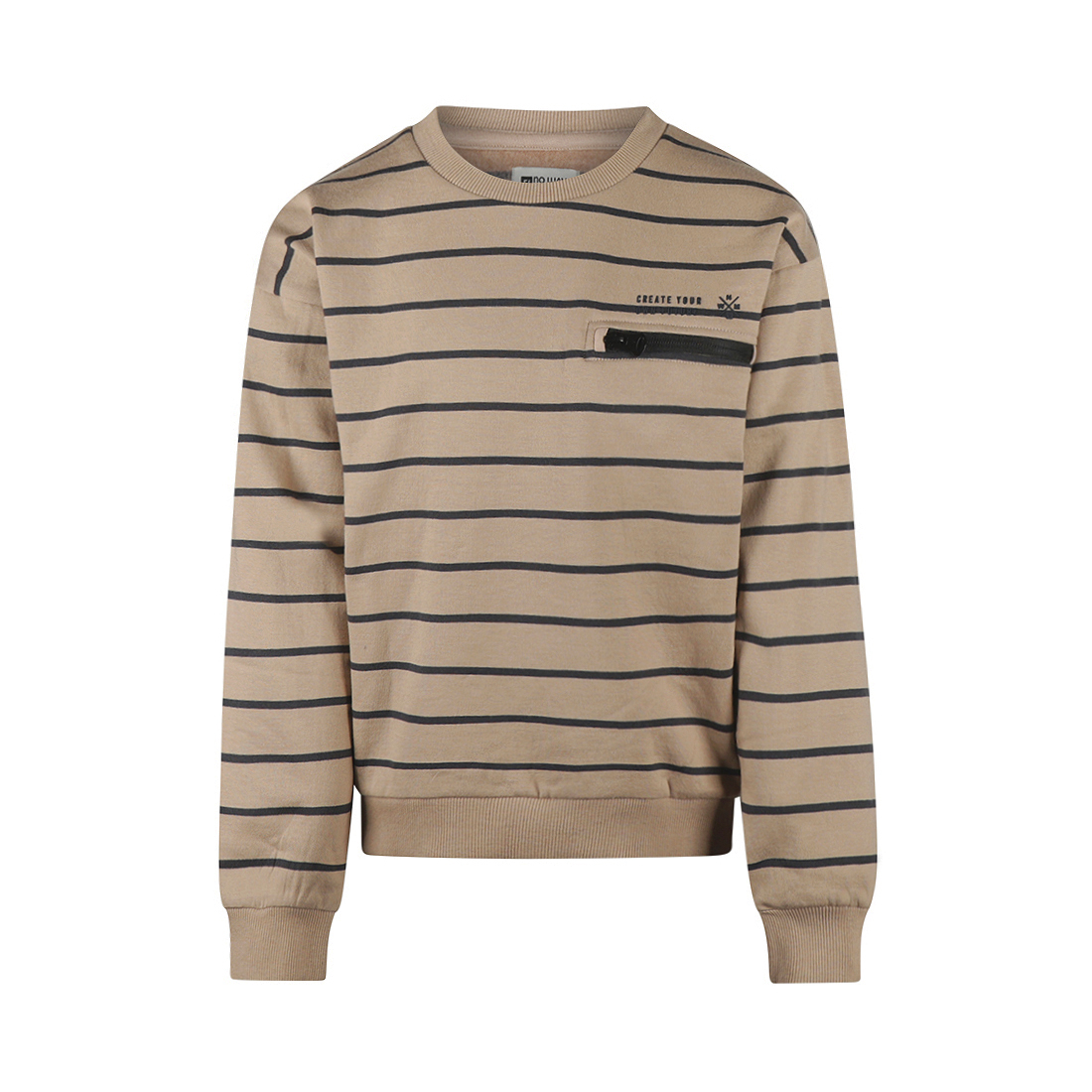 No Way Monday - Sweater lichtgrijs gestreept