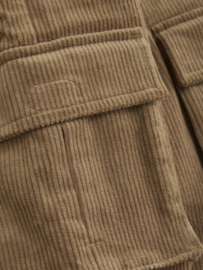 Minymo - Geribde lange broek bruin met zakken