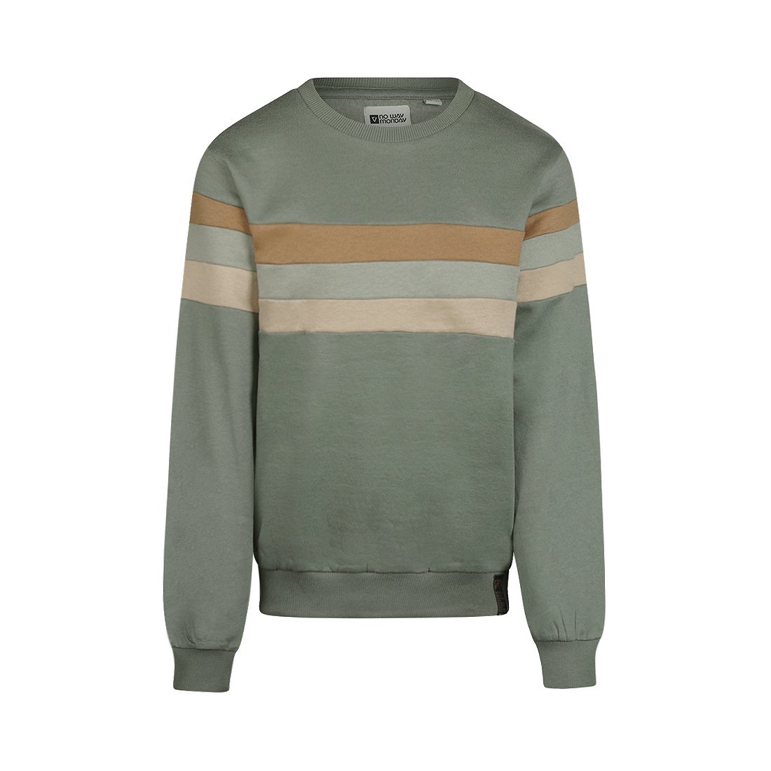 No Way Monday - Sweater zachtgroen gestreept