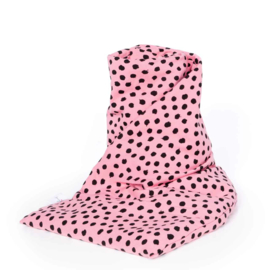 Warmtesjaal Roze met zwarte stippen Jersey