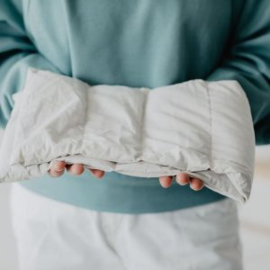 Warmtesjaal Roze met zwarte stippen Jersey