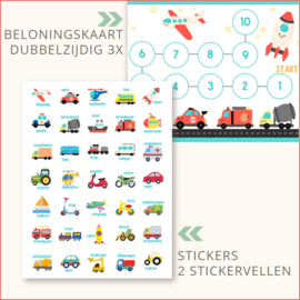 Beloningssysteem Voertuigen met Stickers - verpakt voor winkelverkoop