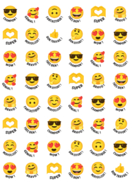 Klistermærkeark med franske emoji'er