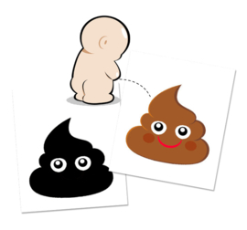 Kissa klistermärke Missfärgning Emoji Turd - 2 stycken