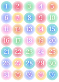 Stickerbogen Zahlen mit 35 Stickern