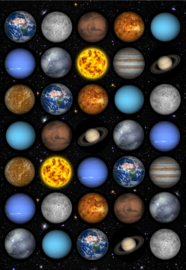 Stickerbogen Planeten mit 35 Stickern
