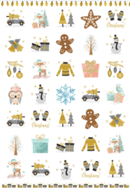 Stickervel Cozy Christmas - verpakt voor winkelverkoop
