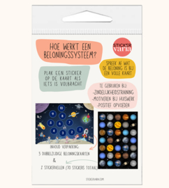 Beloningssysteem Ruimte met Planeten Stickers - verpakt voor winkelverkoop