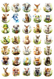 Stickerbogen Animal Life mit 35 Stickern