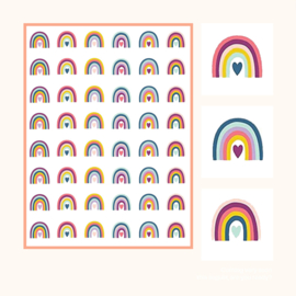 Stickervel Pastel Regenboogjes - onverpakt