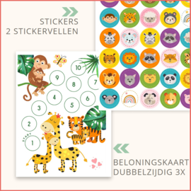 Beloningssysteem Jungle met Stickers - verpakt voor winkelverkoop