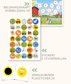 Beloningssysteem Boerderij met Stickers  en verkleurende plasstickers - verpakt voor winkelverkoop