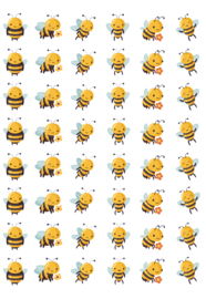 Stickerbogen Blumen & Bienen mit 48 Stickern
