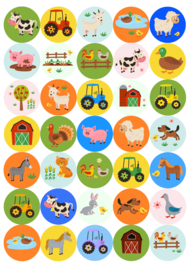 Stickerbogen Bauernhof mit 35 Stickern