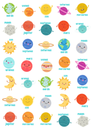 Beloningssysteem Planetenvriendjes met Stickers  en verkleurende plasstickers - verpakt voor winkelverkoop