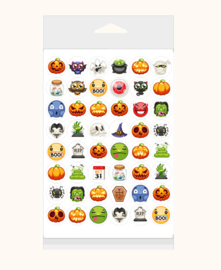 Stickervel Halloween Emoji - verpakt voor winkelverkoop