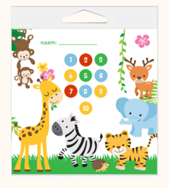 Beloningssysteem Jungle met Jungle Diertjes Stickers - verpakt voor winkelverkoop