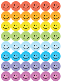Stickervel Pastel Smileys - verpakt voor winkelverkoop