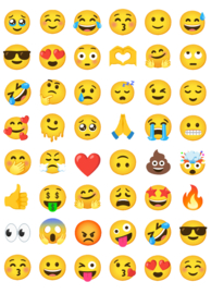 Stickervel Emoji 2024 - verpakt voor winkelverkoop