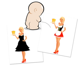 Colour Changing Pee Sticker Sexy Beer Girl - 2 pcs.
