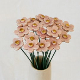 Aardbei bloem - keramiek - roze