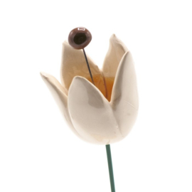 Tulp bloem keramiek - wit