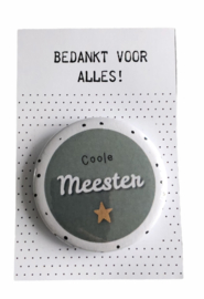 Meester button groen