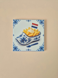 Tegel delfsblauw patatje met