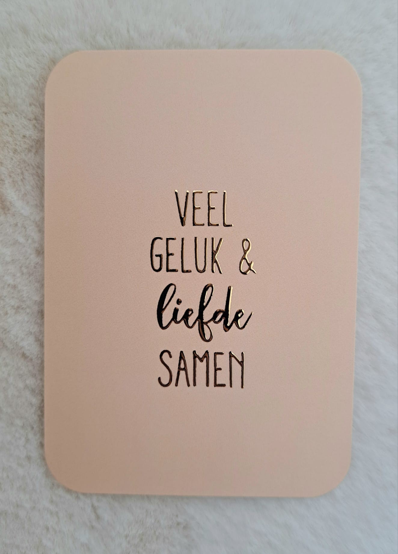 Kaartje veel geluk en liefde samen + houder