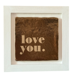 Tegel in witte lijst LOVE You