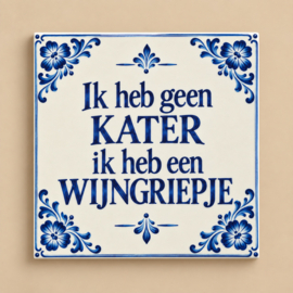 Tegel delfsblauw wijngriepje