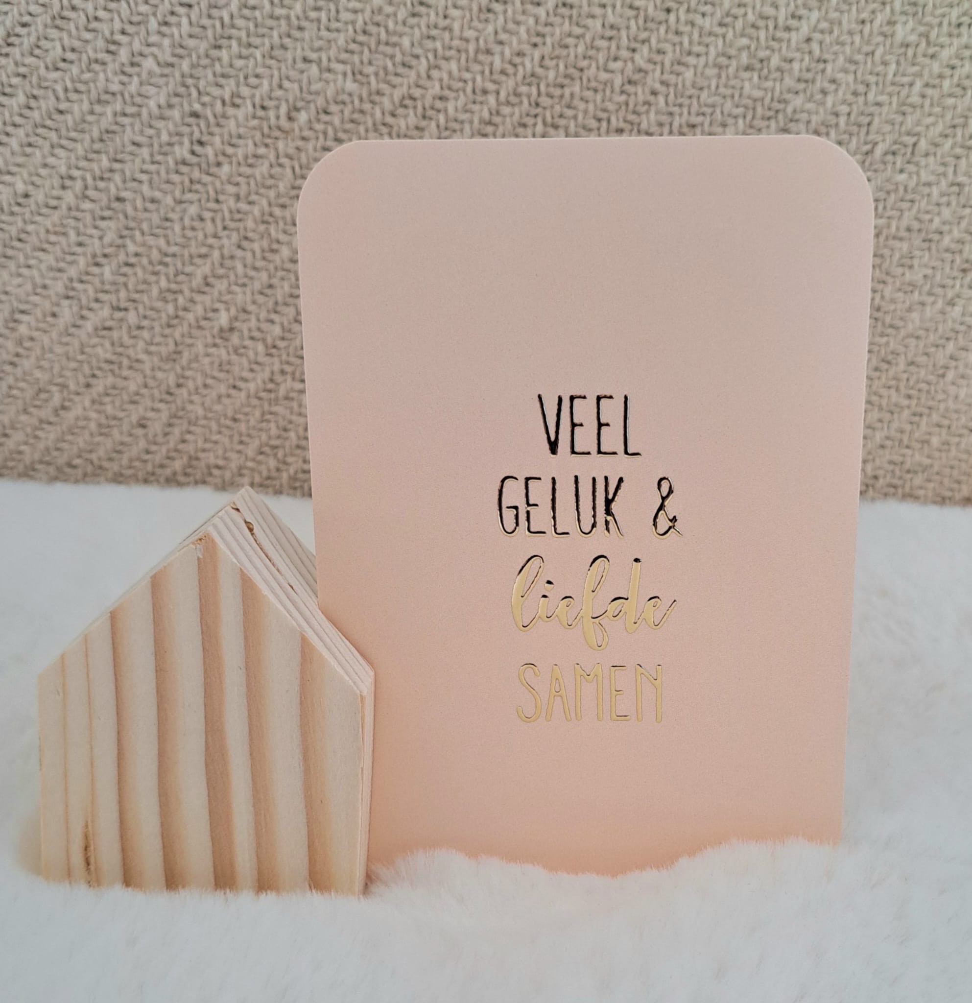 Kaartje veel geluk en liefde samen + houder