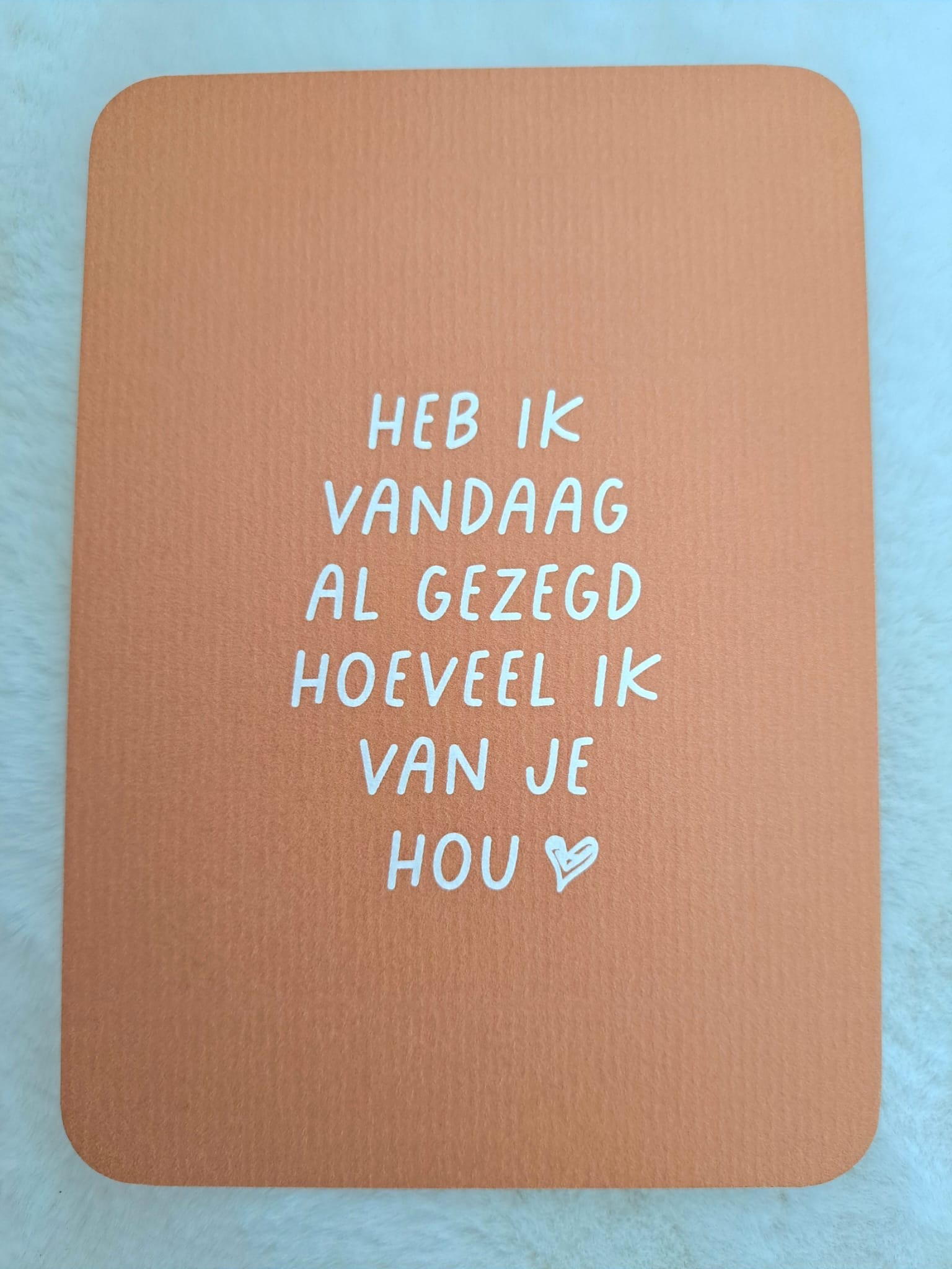Kaart gezegd ik hou van jou + houder