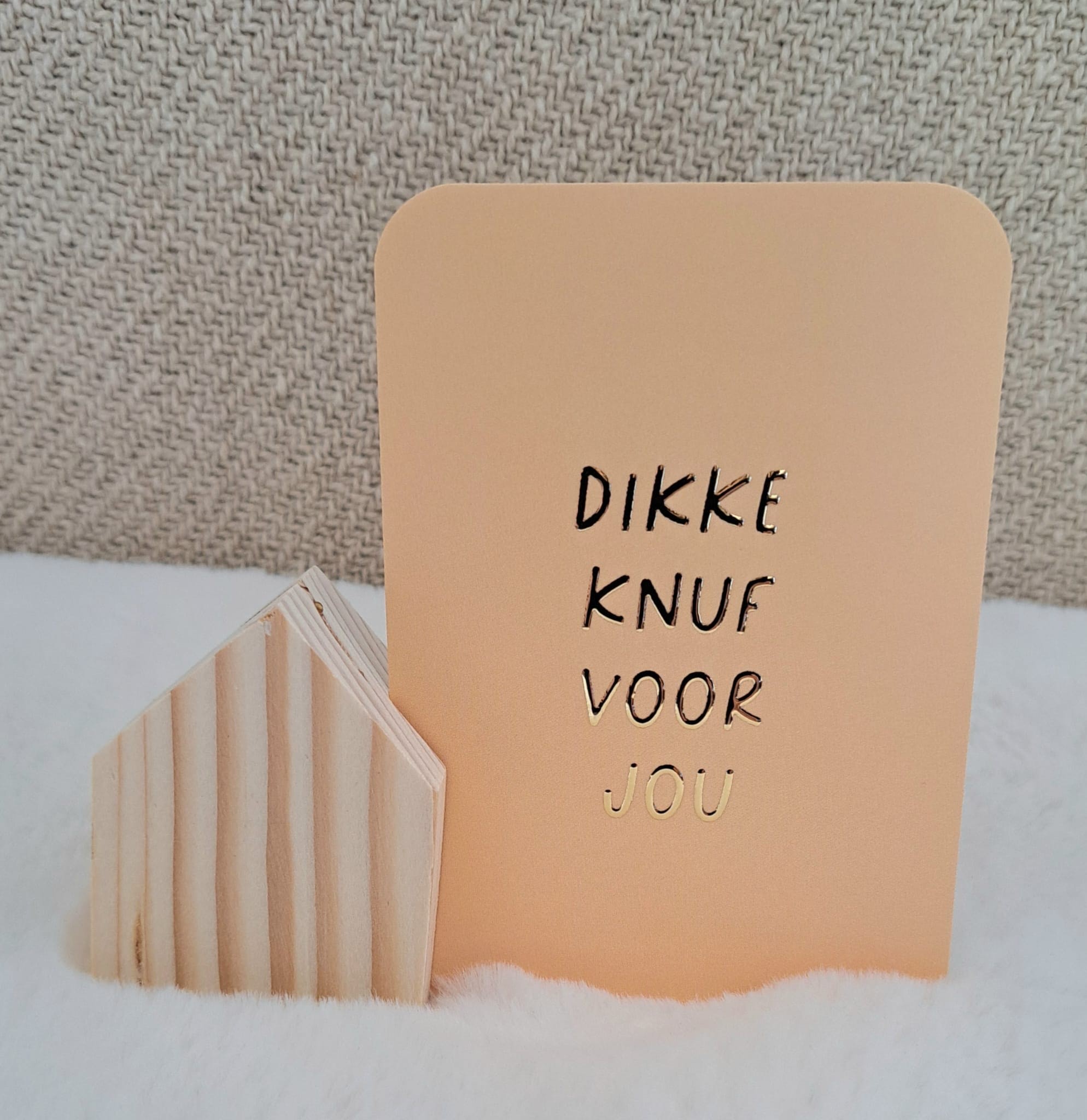 Kaartje dikke knuf voor jou + houder